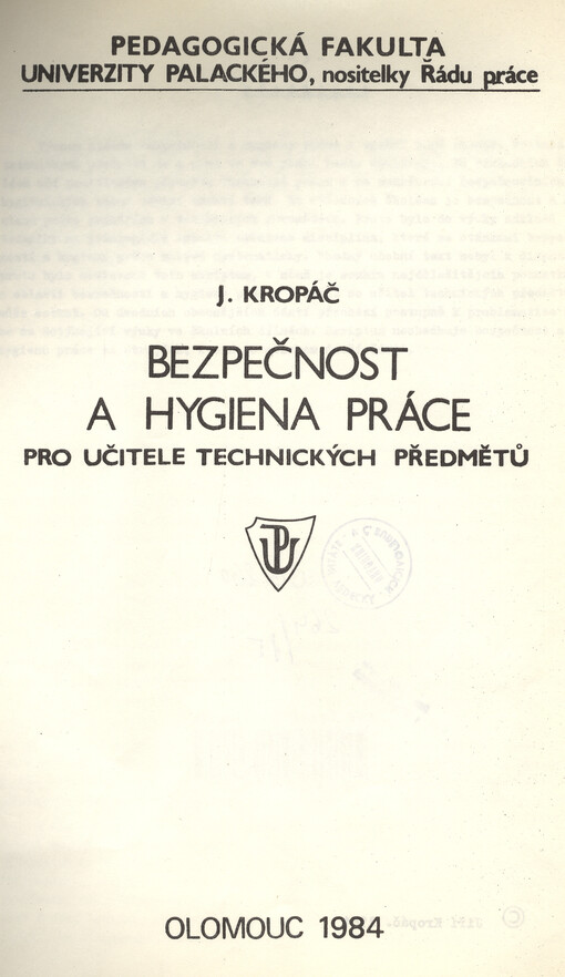 Bezpečnost a hygiena práce pro učitele technických předmětů