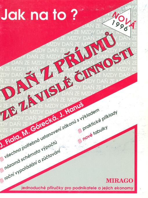 Daň ze závislé činnosti : pomůcka platná od 1.1.1996