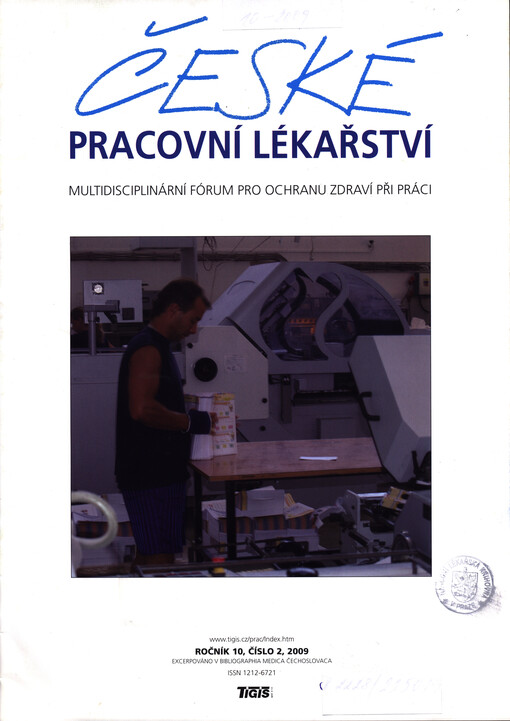 České pracovní lékařství : mezioborové odborné fórum pro pracovně lékařskou péči a postgraduální vzdělávání