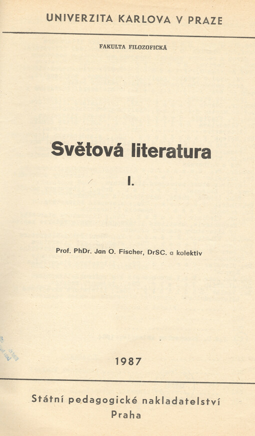 Světová literatura.1