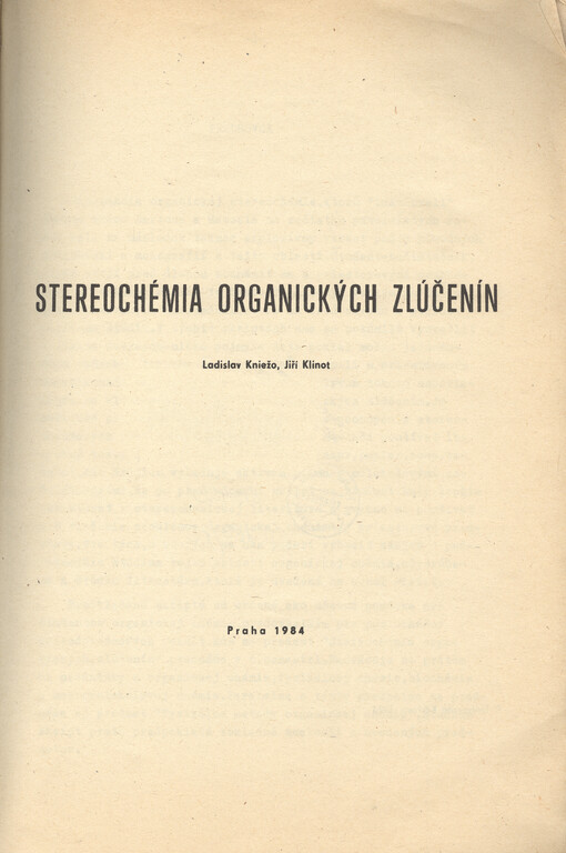 Stereochémia organických zlúčenín