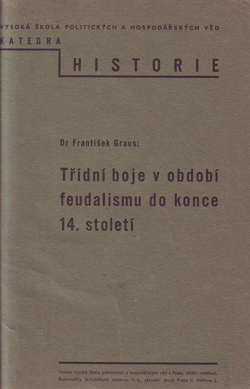Třídní boje v období feudalismu do konce 14. století