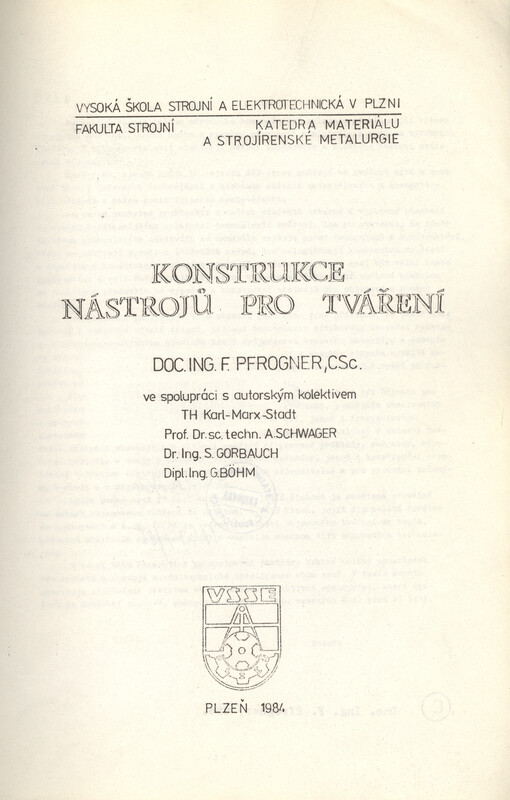 Konstrukce nástrojů pro tváření