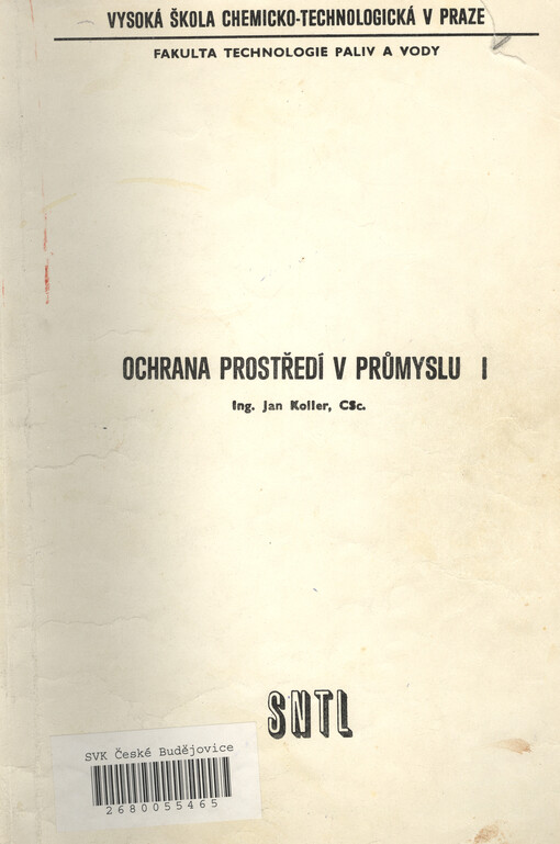 Ochrana prostředí v průmyslu I