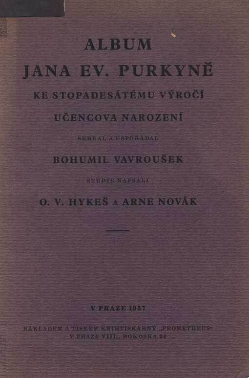 Album Jana Ev. Purkyně 