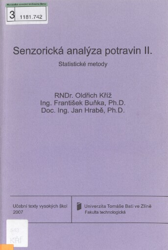 Senzorická analýza potravin II. : statistické metody