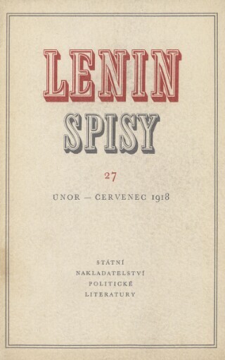 Spisy.Sv. 27,Únor-červenec 1918, Svazek 27, Únor - červenec 1918