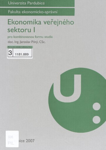 Ekonomika veřejného sektoru I: pro kombinovanou formu studia
