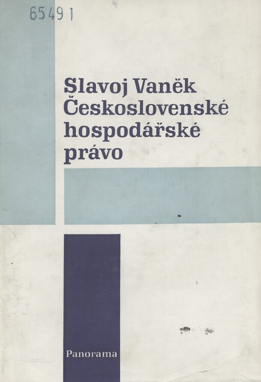 Československé hospodářské právo :učebnice pro právnické fakulty