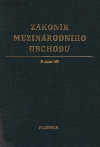 Komentář k zákoníku mezinárodního obchodu