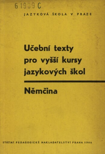 Němčina :učební texty pro vyšší kursy jazykových škol
