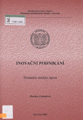 Inovační podnikání: distanční studijní opora