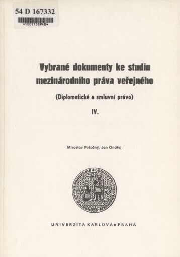 Vybrané dokumenty ke studiu mezinárodního práva veřejného
