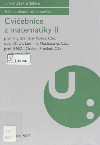 Cvičebnice z matematiky II, Vyd. 9.