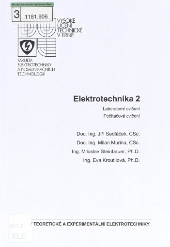 Elektrotechnika 2: laboratorní cvičení, počítačová cvičení