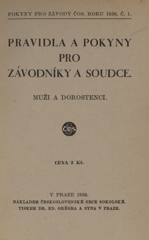 Pravidla a pokyny pro závodníky a soudce: muži a dorostenci