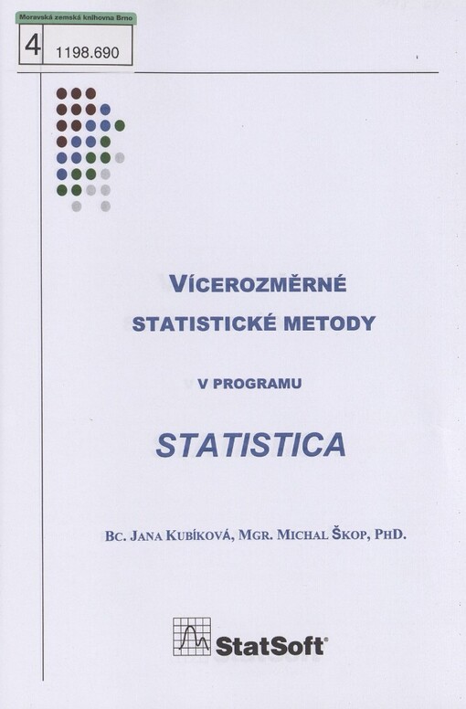 Vícerozměrné statistické metody v programu STATISTICA