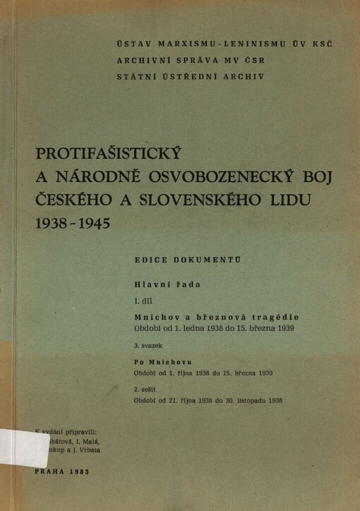 Protifašistický a národně osvobozenecký boj českého a slovenského lidu 1938-1945