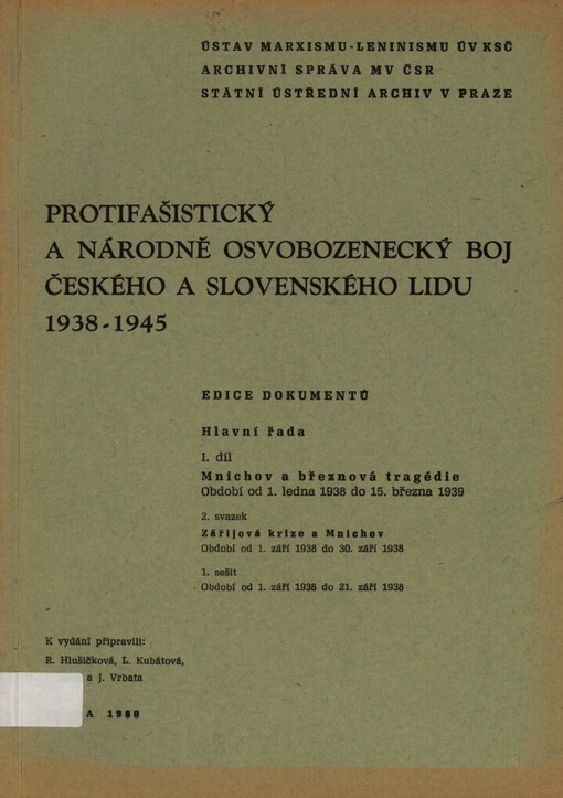 Protifašistický a národně osvobozenecký boj českého a slovenského lidu 1938-1945