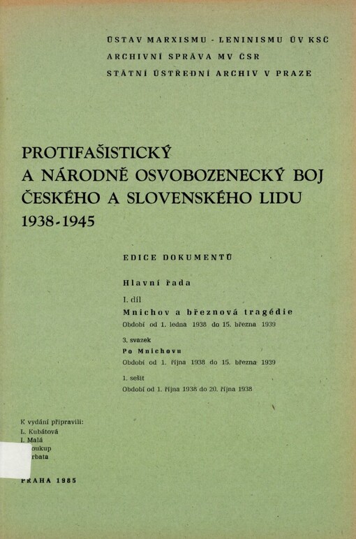 Protifašistický a národně osvobozenecký boj českého a slovenského lidu 1938-1945