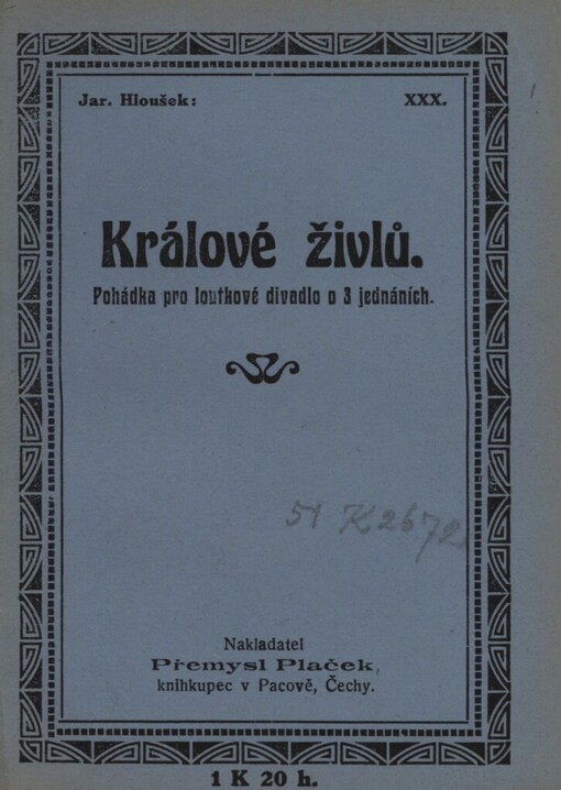Králové živlů : pohádka pro loutkové divadlo o 3 jednáních