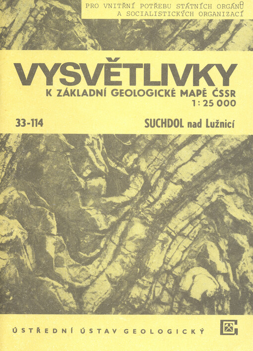 Vysvětlivky k Základní geologické mapě ČSSR 1:25 000. 33-114, Suchdol nad Lužnicí, Vyd. 1.