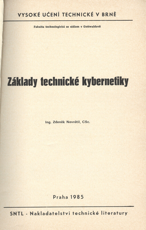 Základy technické kybernetiky