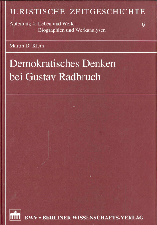 Demokratisches Denken bei Gustav Radbruch
