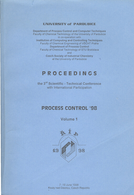 Proceedings the 3rd scientific-technical conference with international participation Process control '98. Volume 1
