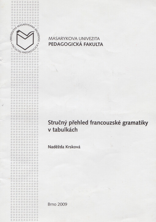 Stručný přehled francouzské gramatiky v tabulkách