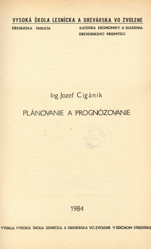 Plánovanie a prognózovanie