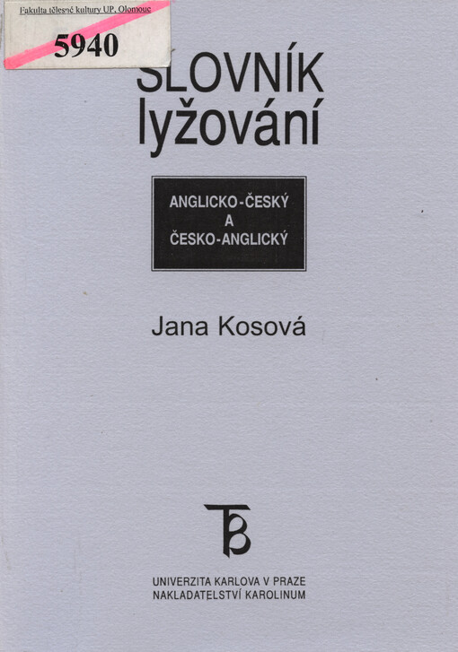 Slovník lyžování : anglicko-český a česko-anglický