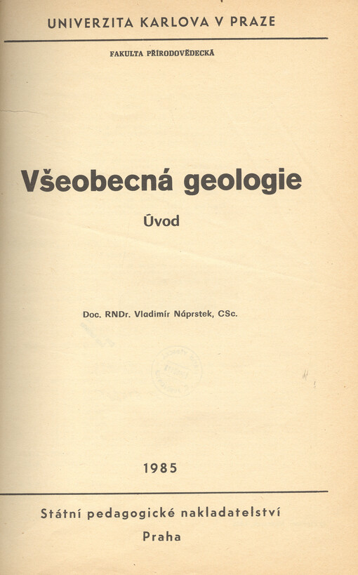 Všeobecná geologie :úvod