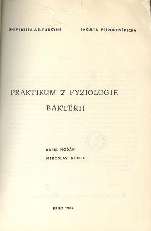 Praktikum z fyziologie bakterií