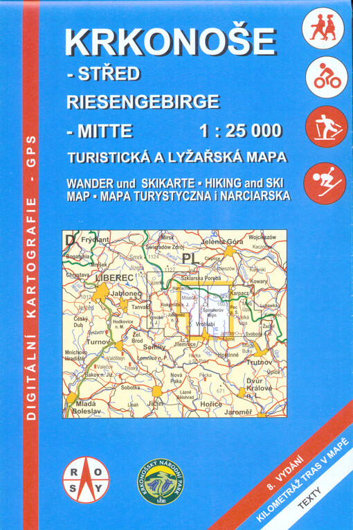 Krkonoše - střed : turistická a lyžařská mapa = Riesengebirge - Mitte : Wander und Skikarte : 1:25 000
