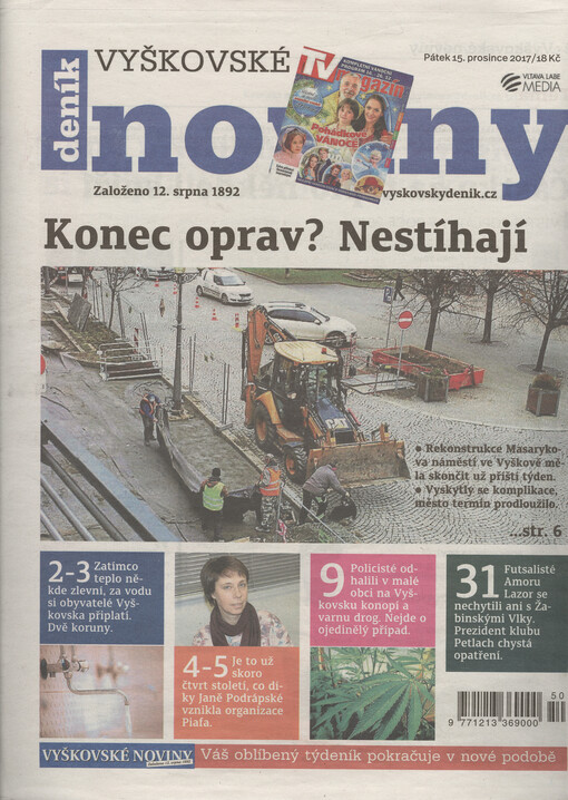 Vyškovské noviny : regionální zpravodajský týdeník okresu Vyškov