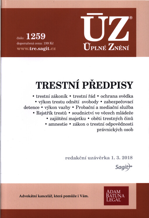 ÚZ č. 1259 Trestní předpisy