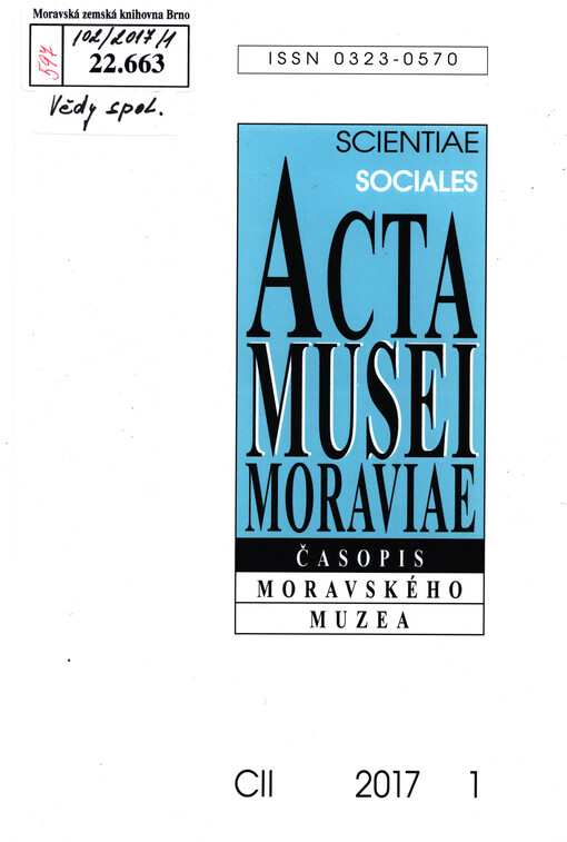 Časopis Moravského muzea. Ser. A, Vědy společenské = Acta Musei moraviae. Scientiae sociales