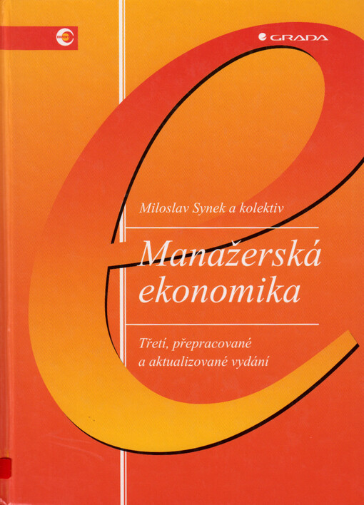 Manažerská ekonomika, 3., přeprac. a aktualiz. vyd.