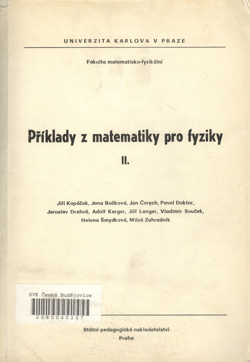 Příklady z matematiky pro fyziky II.