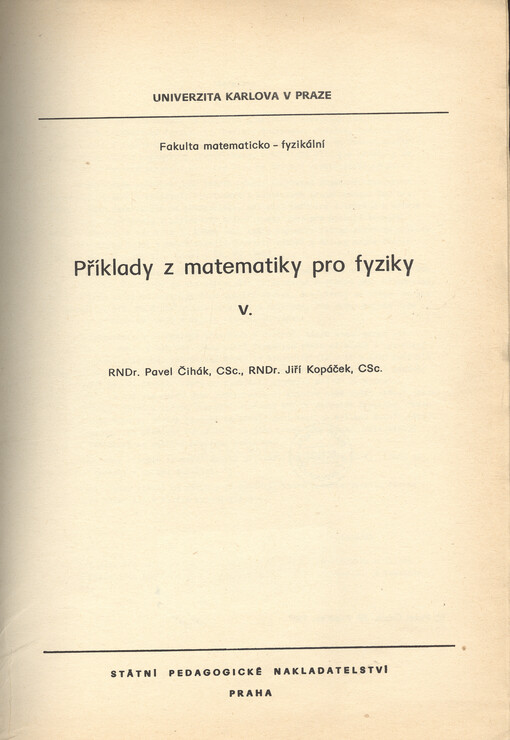 Příklady z matematiky pro fyziky
