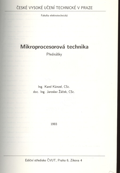 Mikroprocesorová technika: přednášky