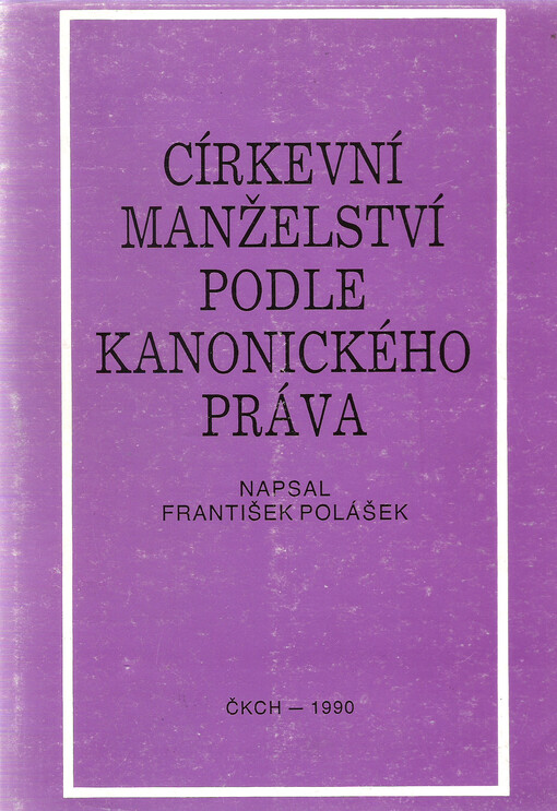 Církevní manželství podle kanonického práva