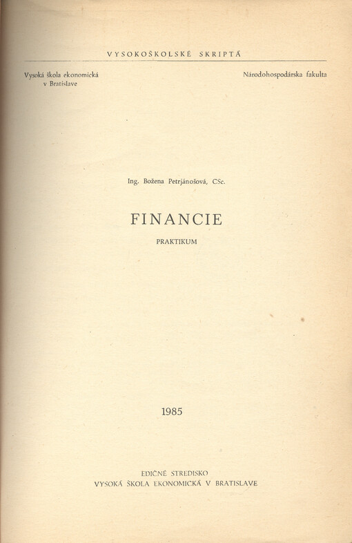 Financie : praktikum