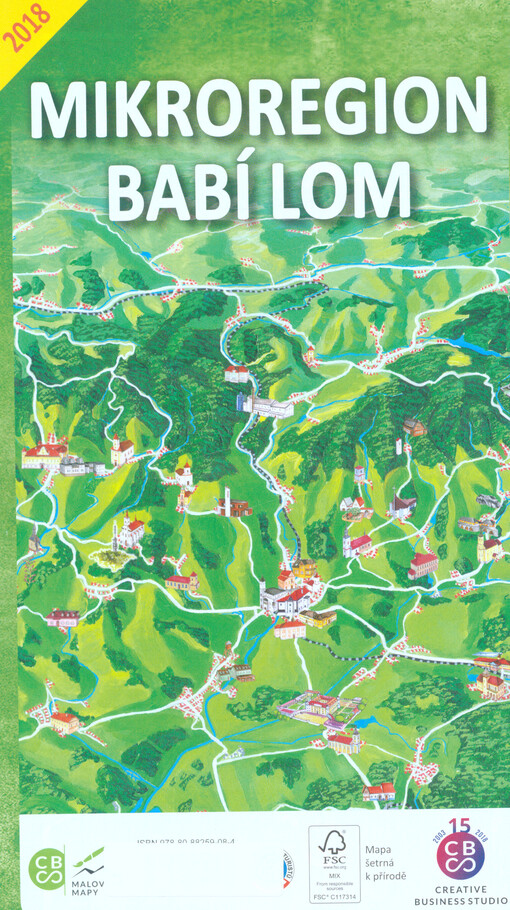 Ručně malovaná mapa mikroregion Babí lom malba mapy: Miroslav Pazdera