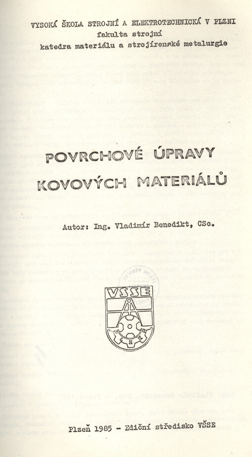 Povrchové úpravy kovových materiálů