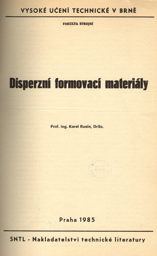 Disperzní formovací materiály