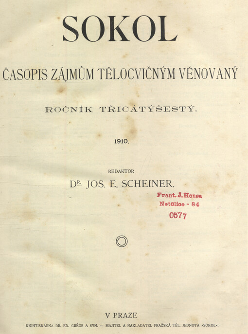 Sokol : časopis zájmům tělocvičným věnovaný