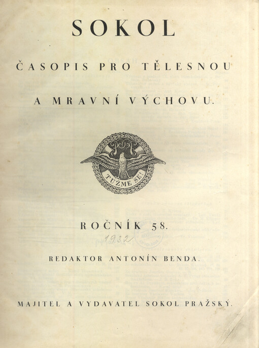 Sokol : časopis zájmům tělocvičným věnovaný