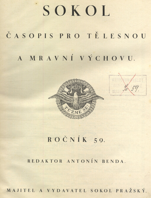 Sokol : časopis zájmům tělocvičným věnovaný